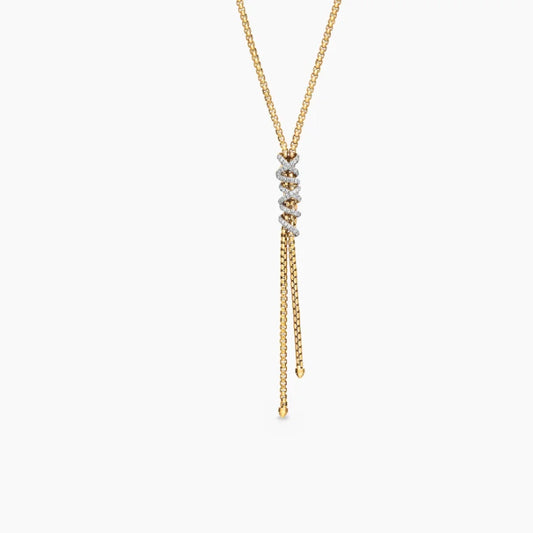 DY High-Quality Silver-Plated Square Box Chain Diamond Necklace. Gold-Plated Tassel Diamond Necklace. Jewelry Wholesale.