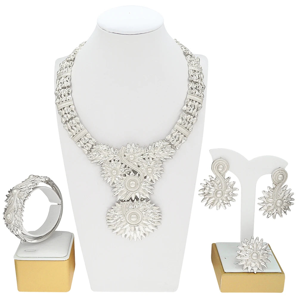 Zhuerrui's Latest Luxurious Gold-plated Jewelry Four-piece Set, Exquisite and Textured Designer Jewelry, African Wedding Gift