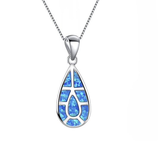 Hot Sale Ins TikTok Opal Pendant | Wholesale Water Drop Shaped Gemstone Jewelry for Fashion Brand