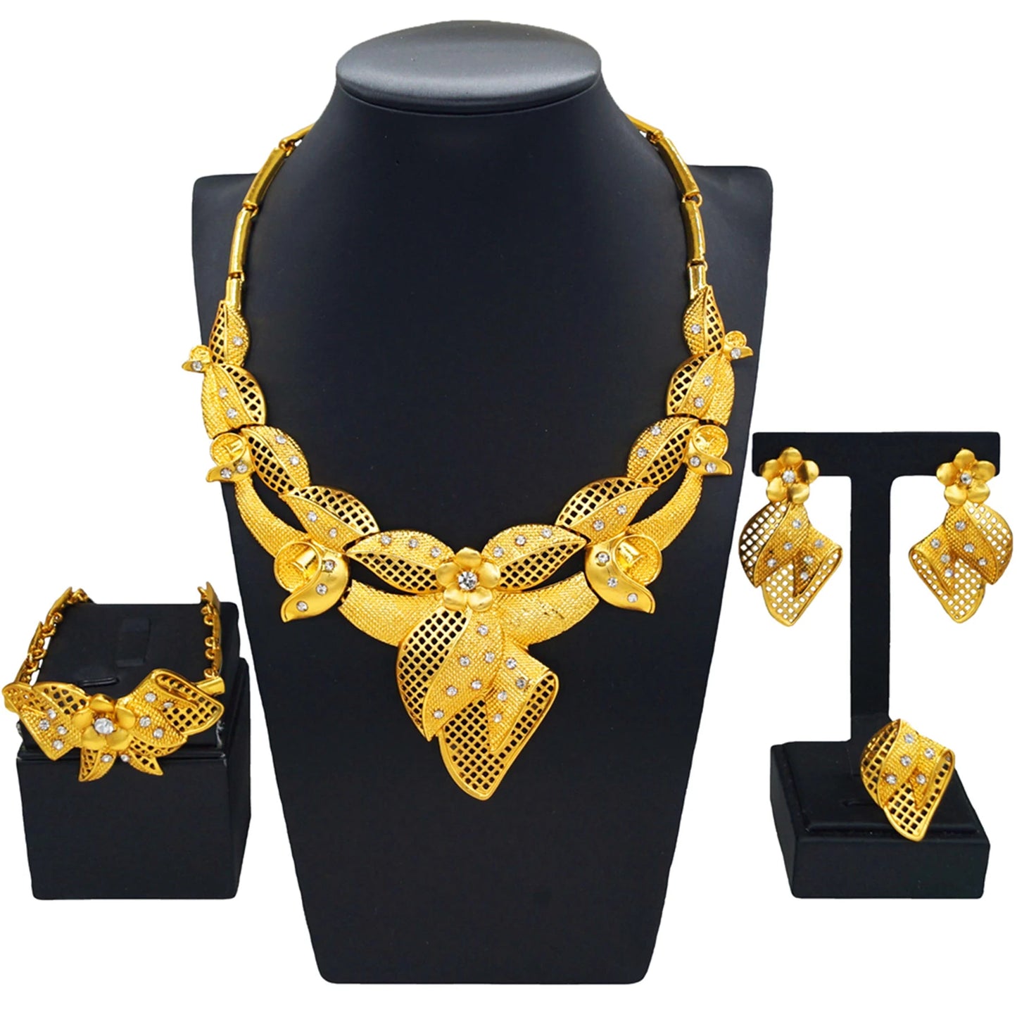Zhuerrui Fashionable Wedding Good Jewelry Set Factory Rose Beads Necklace Jewelry Sets Latest Women's Birthday Party DH2310125