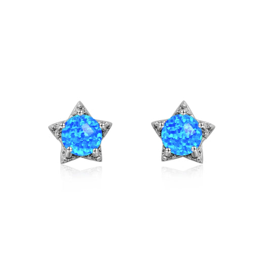 Boho Star Opal  Earrings | Dainty Brass Jewelry for Women - Cute Minimalist Gift & Bulk Supply