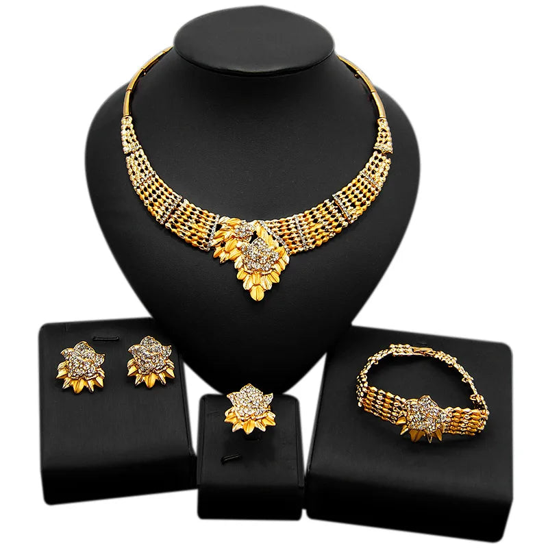 Zhuerrui Nigerian 18k Gold Plated Jewelry Set Brazil Gold Designer Wedding Jewellery Set HD20072314