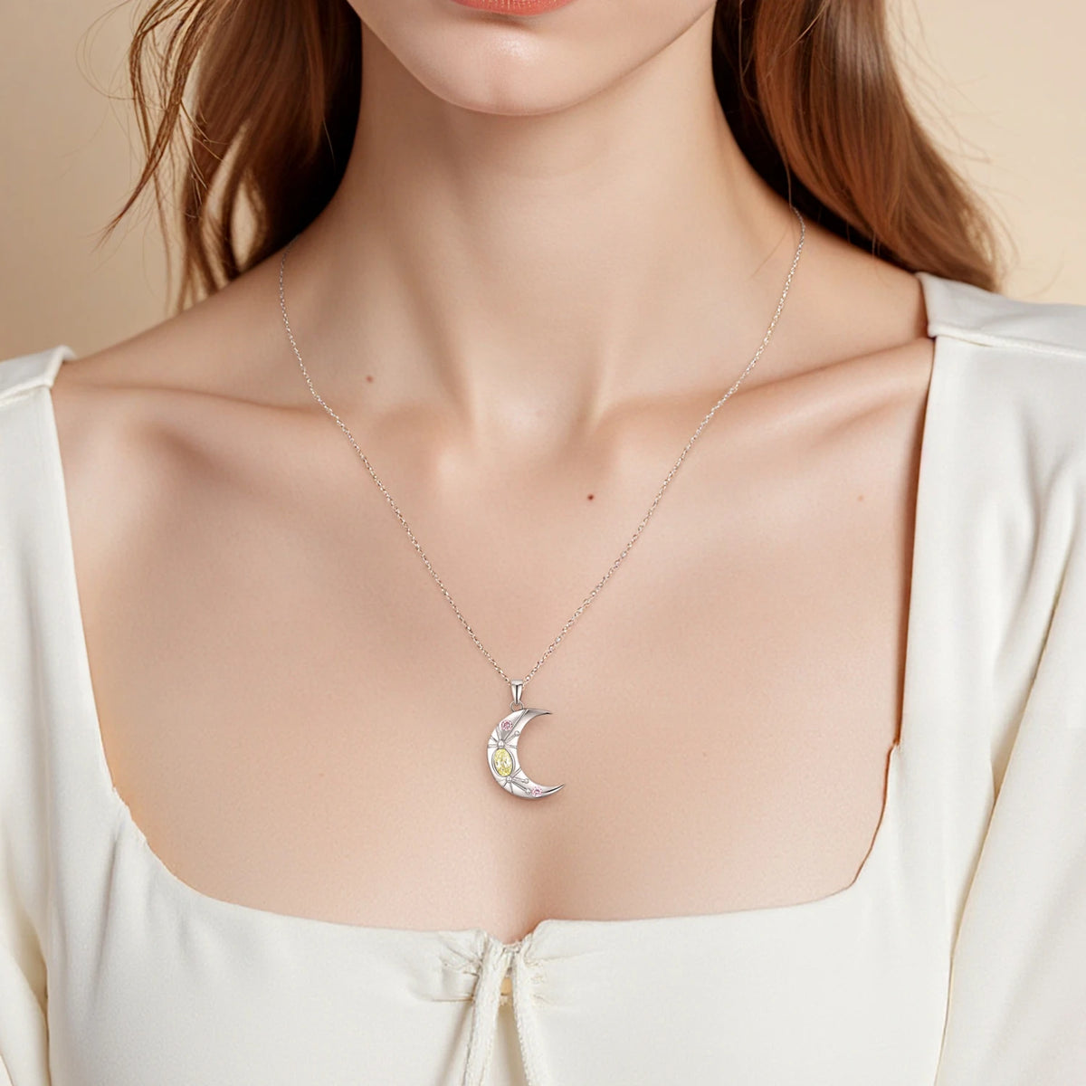 S&S 925 Silver Geometric Pendant Necklace | Diamond & Crystal Collection