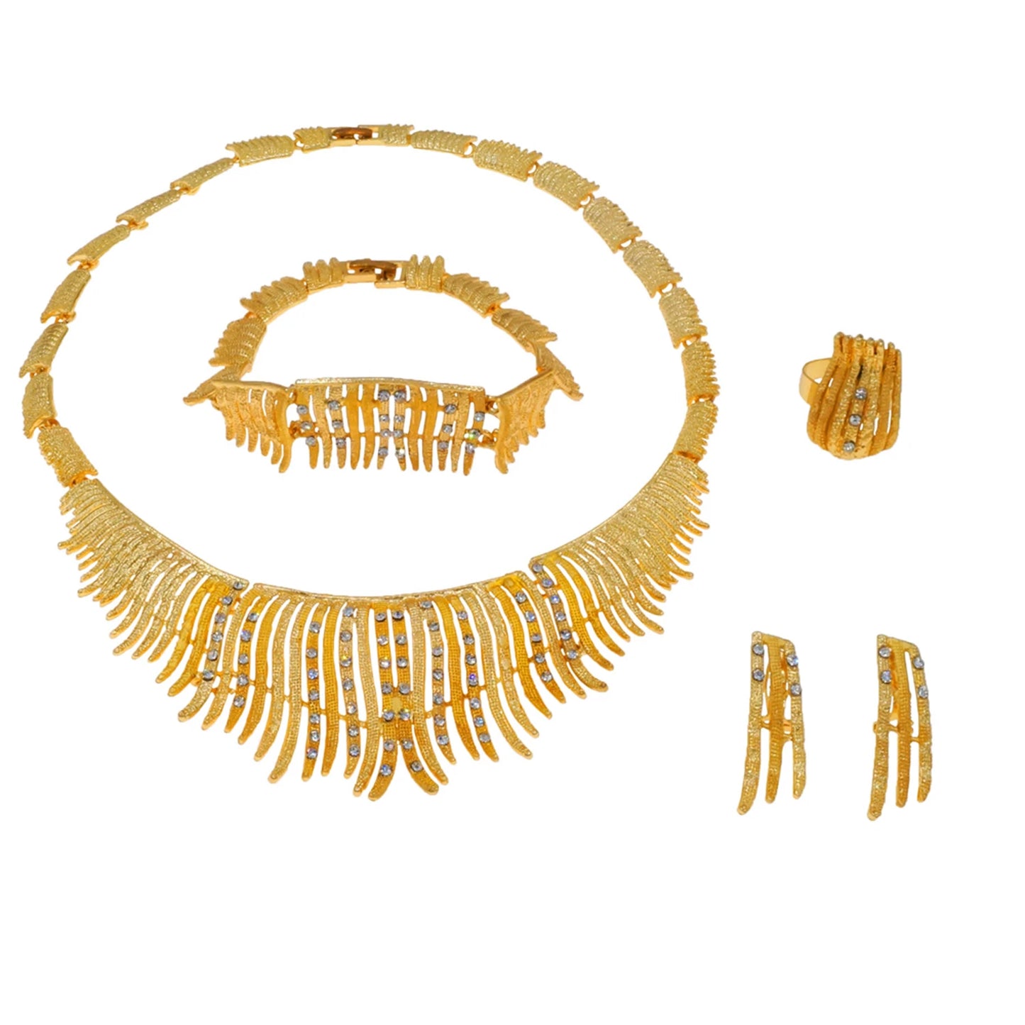 Zhuerrui Wholesale Luxury Gold Jewelry Sets Cheap Bead Bridal Necklace Jewelry Set Beautiful Women Christmas Gifts HA2388814