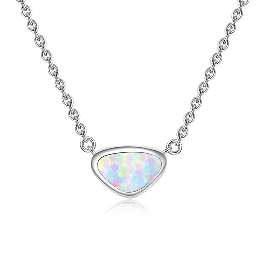 Aobao Triangle Tooth Necklace Geometric Pendant Sweater Chain Opal Wholesale