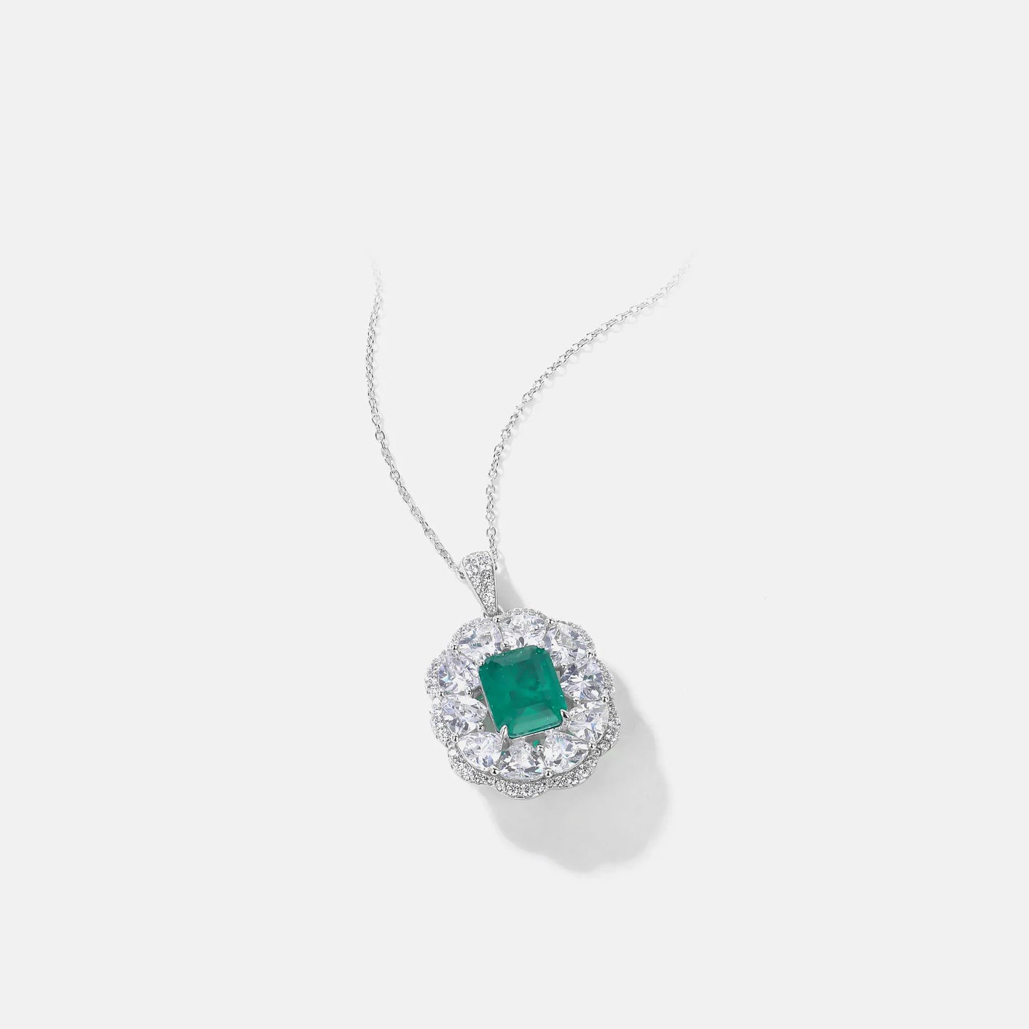 MUSHAN Jewelry Factory Grandmother Green Necklace Pure Silver Jewelry High End Necklace Exuding Sense of Sophistication