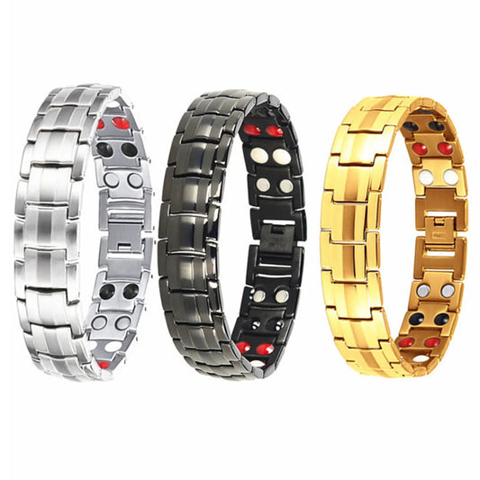 Women Man Gold Plated Health Care Therapy Bracelet Lovers Heart Health Energy Magnetic Bracelet