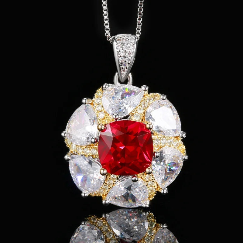Gemfiori Women's Luxury Necklaces Rings Earrings Sparkling Cubic Zircon Gorgeous Women's Anniversary Fashion Jewelry Gifts