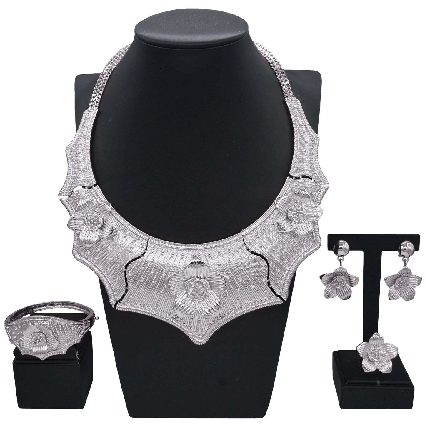 Zhuerrui New Italian Gold-Plated Jewelry Set Dubai Heavy Industries Floral Elements Styling Atmospheric Party AccessoriesH00762