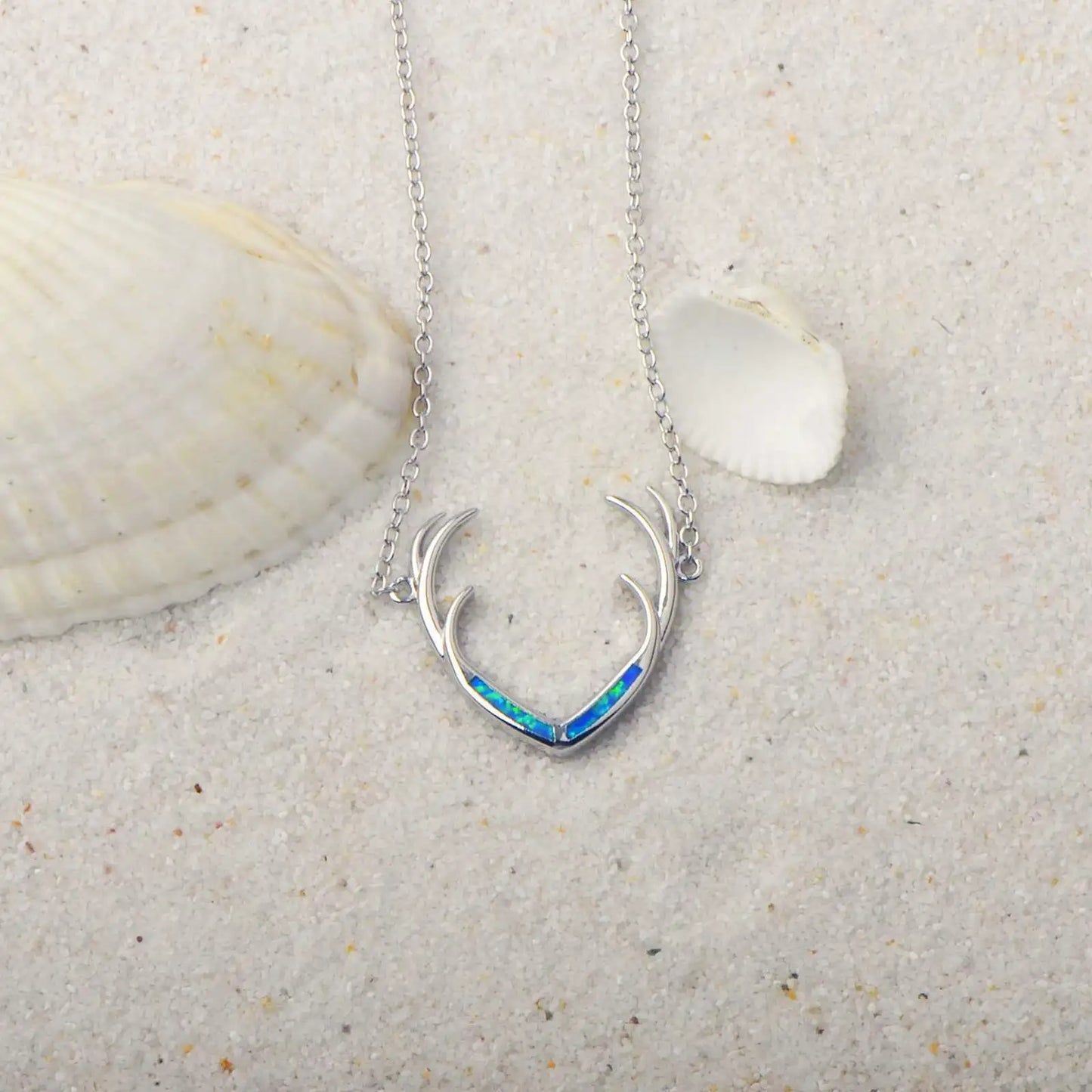 Ins TikTok Trendy Opal Reindeer Pendant - Hawaiian Beach Aesthetic Necklace Wholesale
