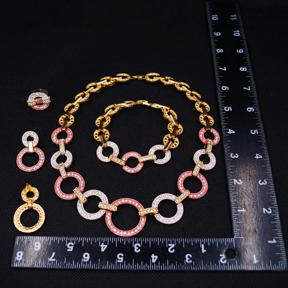 Zhuerrui Nigerian 18k Gold Plated Jewelry Set Brazil Gold Designer Wedding Jewellery Set Fashion Necklaces Jewelry SetsHB02514
