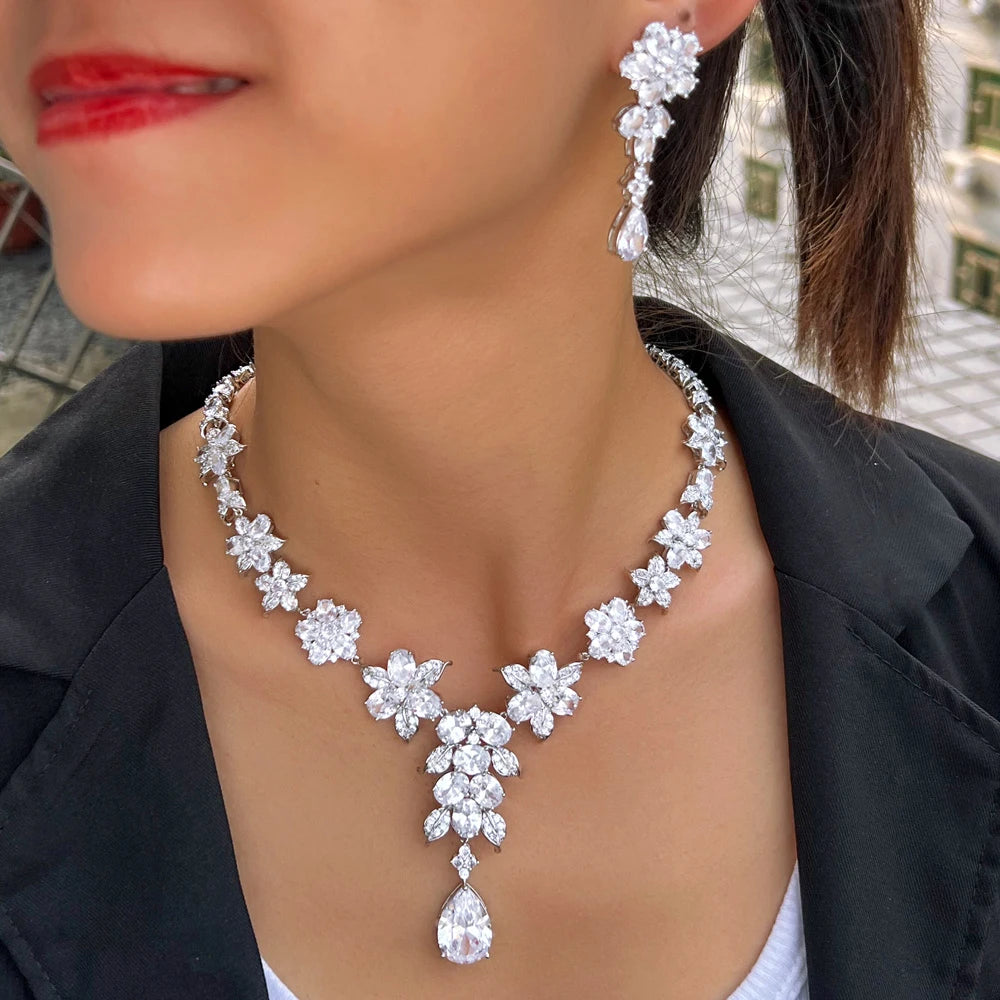 Factory Direct Supply High Quality Cubic Zirconia Bridal Jewelry Set for Wedding Women Jewelry