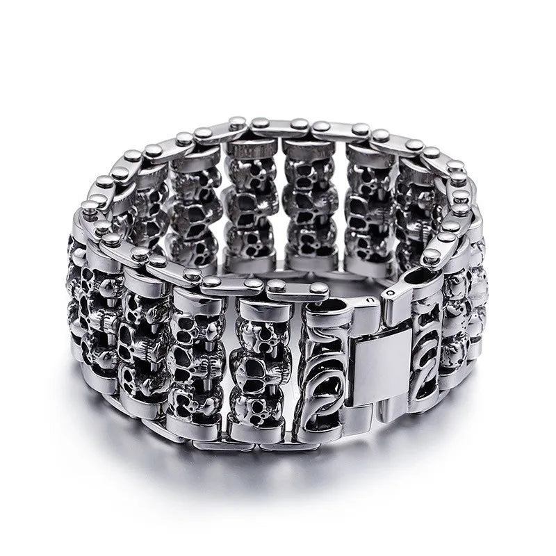 Wholesale New KALEN Men's Titanium Steel Skull Punk Charm Bracelet Trendy Fashion Accessories Personality Jewelry for