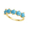 ArtistA Abiding Classic Design 925 Silver Yellow Gold Plated Turquoise Rings Stacking Synthetic Gemstone Turquoise Ring in Stock