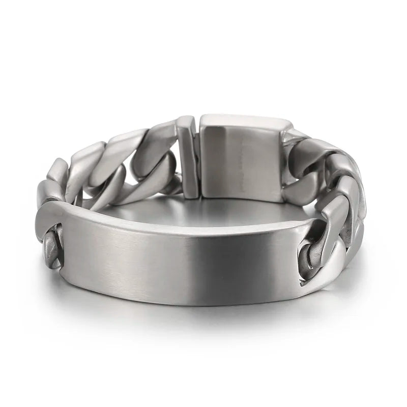 KALEN Personality Wide Meta Stainless Steel Bracelet Men