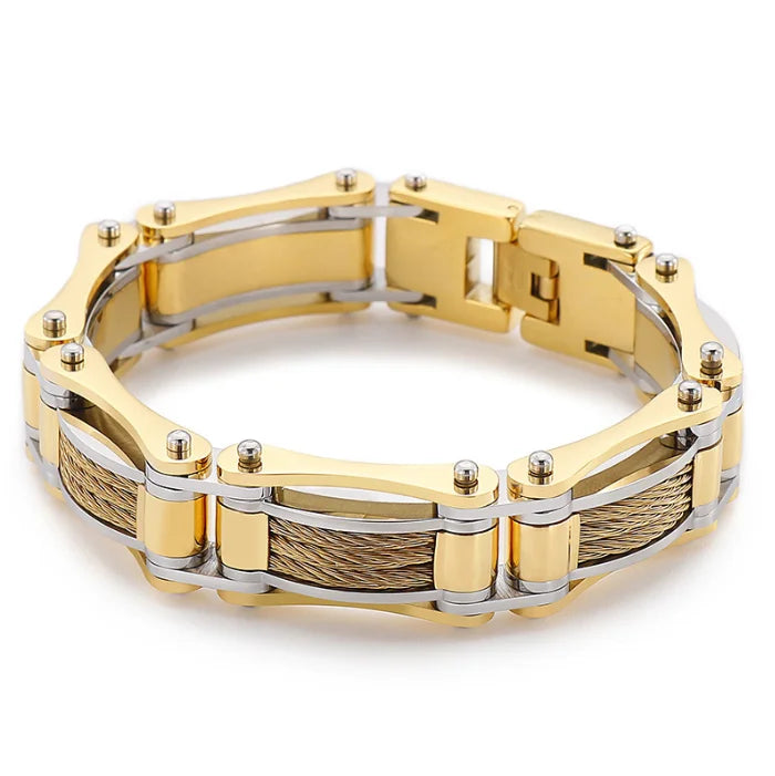 Rock Personality 316L Stainless Steel Bicycle Chain Bracelet Waterproof Sweatproof No Fade Chain Bracelet Fashion Chain Link