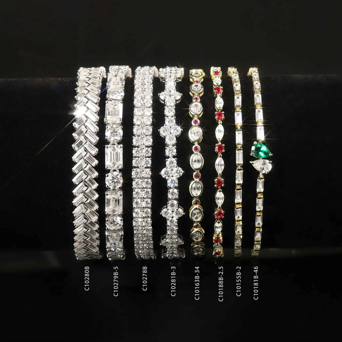 ArtistA Abiding OEM ODM Unique Design Fancy Multi-shape Cut Tennis Bracelet 925 Silver Solid Gold Custom Stone Tennis Bracelet