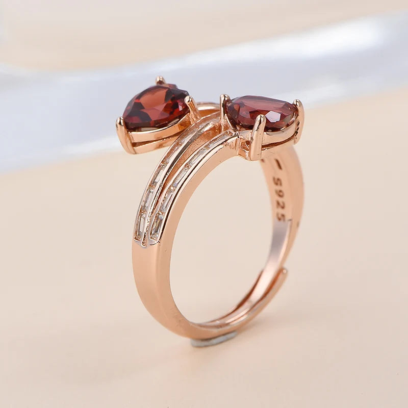 Gioiellieri Natural Garnet Rings Red Garnet Gemstone Rings for Jewelry Business With Custom Logo Bulk Orders Service