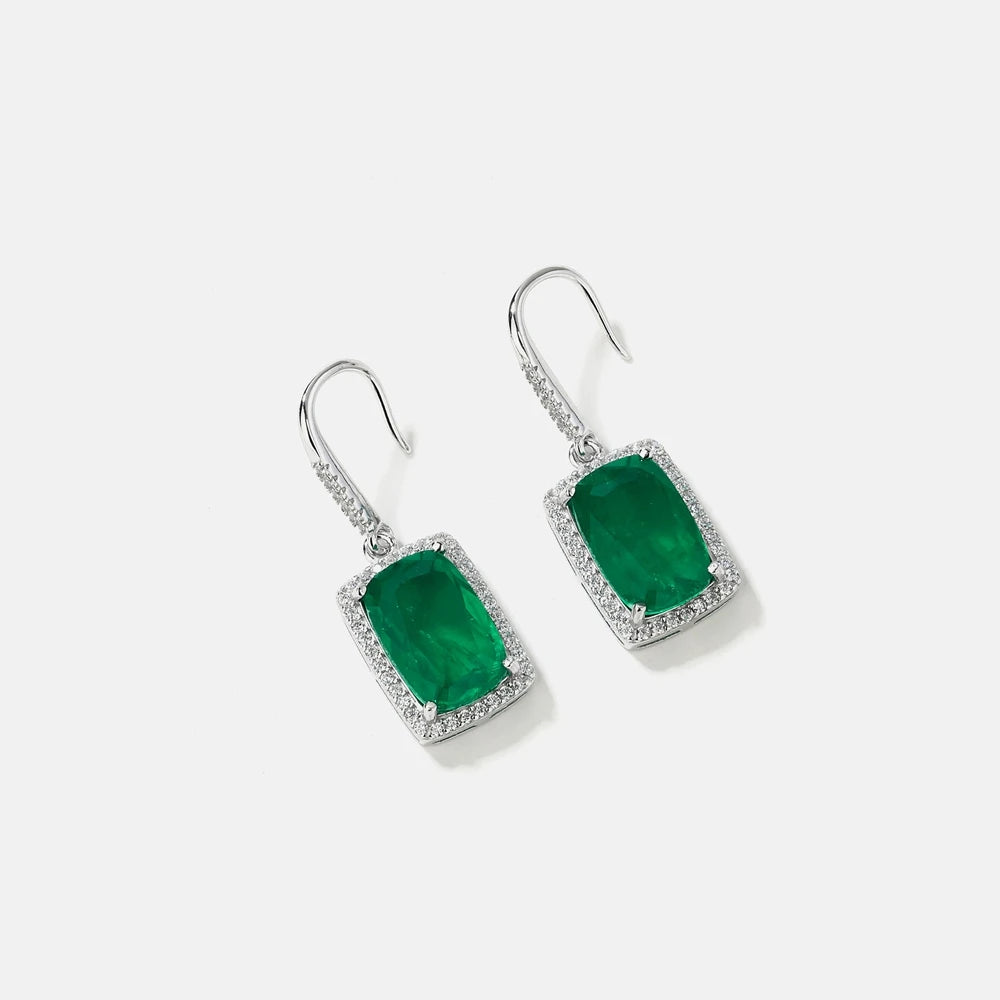 MUSHAN Jewelry Factory 925 Sterling Silver Earrings Women Emeralds Set With High Carbon Diamonds Light Luxury