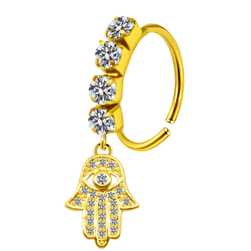 S&S Stainless Steel Dangle Hoop Nose Ring Collection | 66 Designs