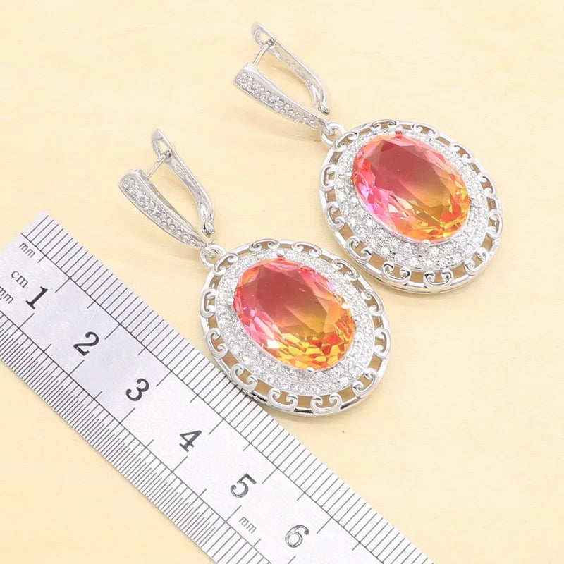 XOTICA 925 Sterling Silver Jewelry Set for Women Including Necklace Ring Pendant for Wedding Party Engagement Anniversary Zircon Comes