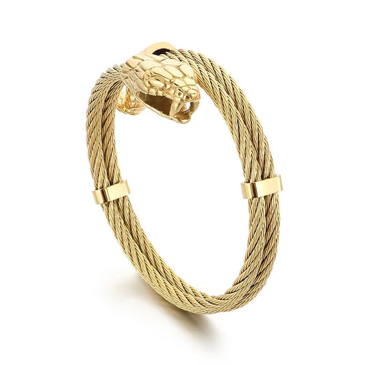 KALEN Fashion Unisex Stainless Steel Bracelets Bangles With Snake Head Charm
