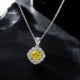 MUSHAN Jewelry Factory Cross Border Bestseller 925 Sterling Silver 2 Carat Square Padma Red 7*7 Necklace 40+5cm
