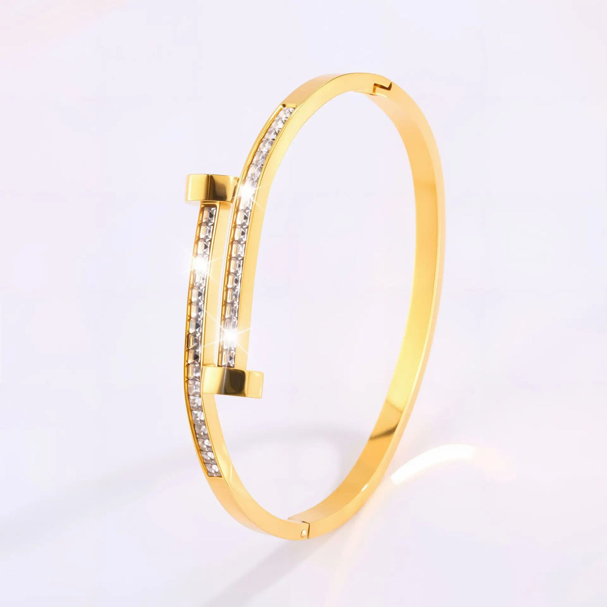 REBEL Stainless Inoxydable Stainless Steel 18K Gold Plated Roman Women Fashion Jewelry Bracelets Bangles