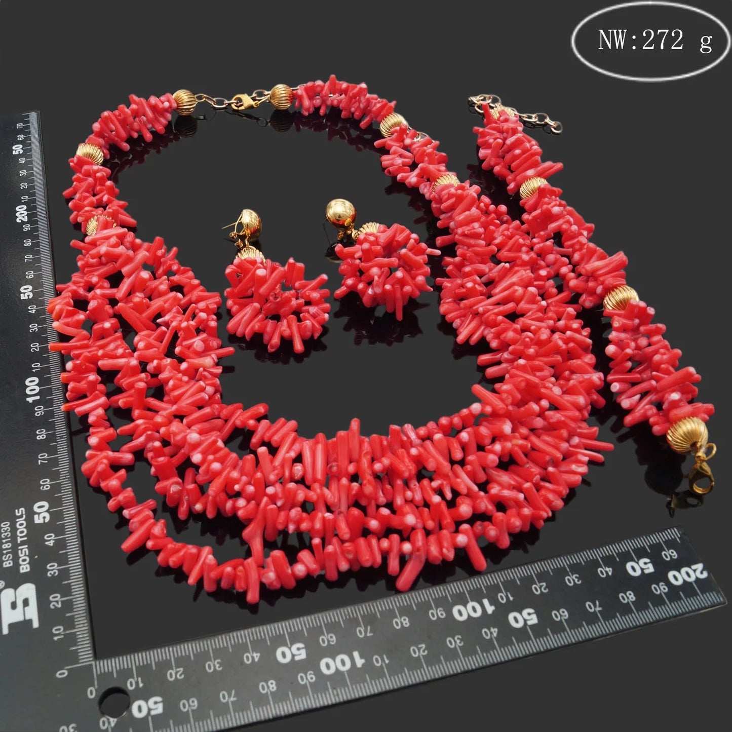 Zhuerrui New Red Coral Beads Design Set UAE Women Party Fashion Sets Nigerian Elegant Bride Wedding Accessories HF17041301