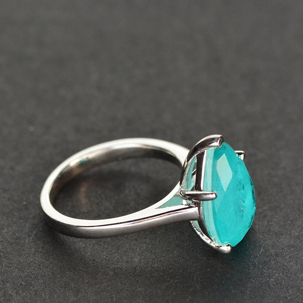 MuShan Jewelry Factory 4.5ct Teardrop Shaped 10*14 High Carbon Diamond Ring From Europe and America Simple and Elegant for Women