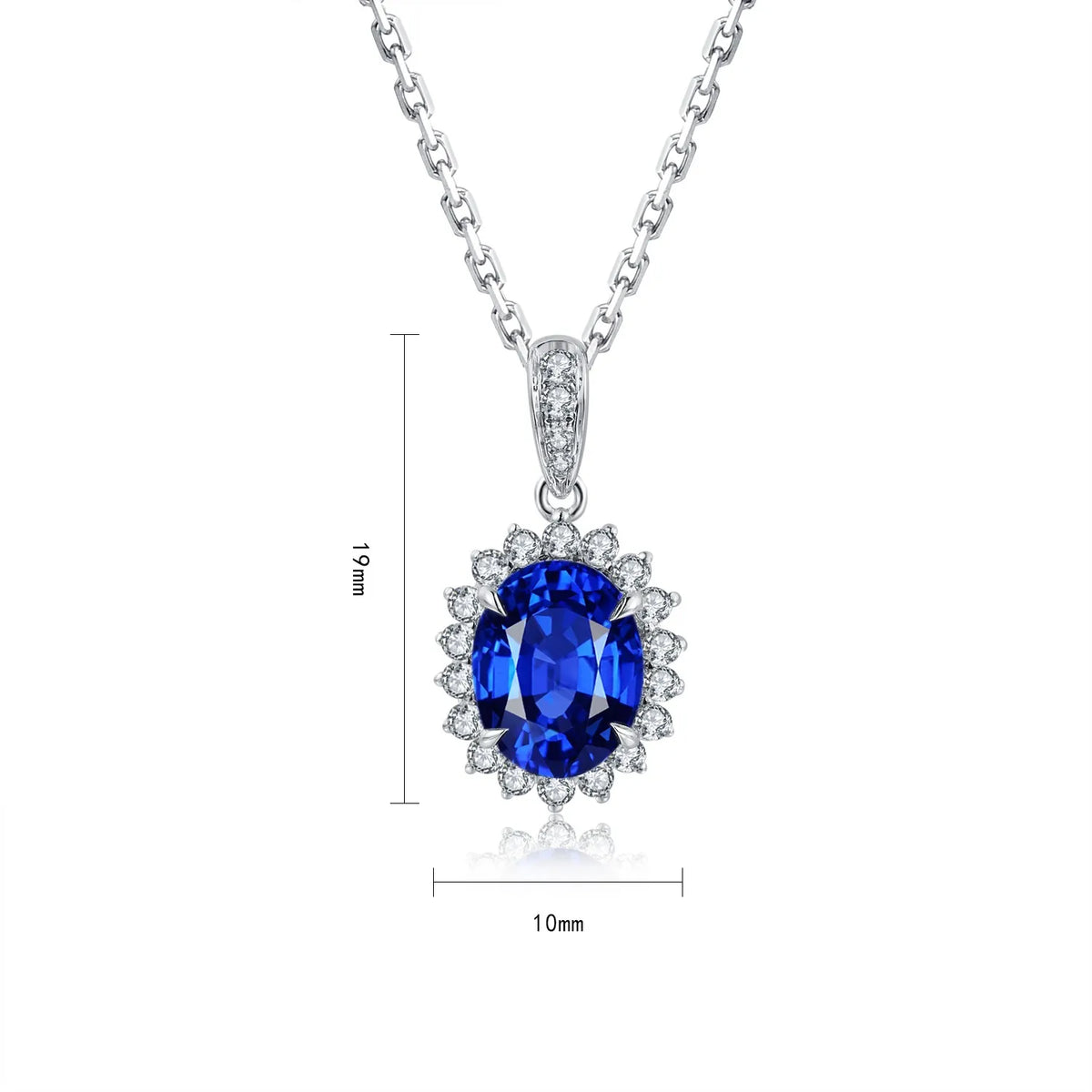 Gemfiori Anster 925 Sterling Silver High-quality Cultivated Sapphire Necklace - Suitable for Parties or As a Gift