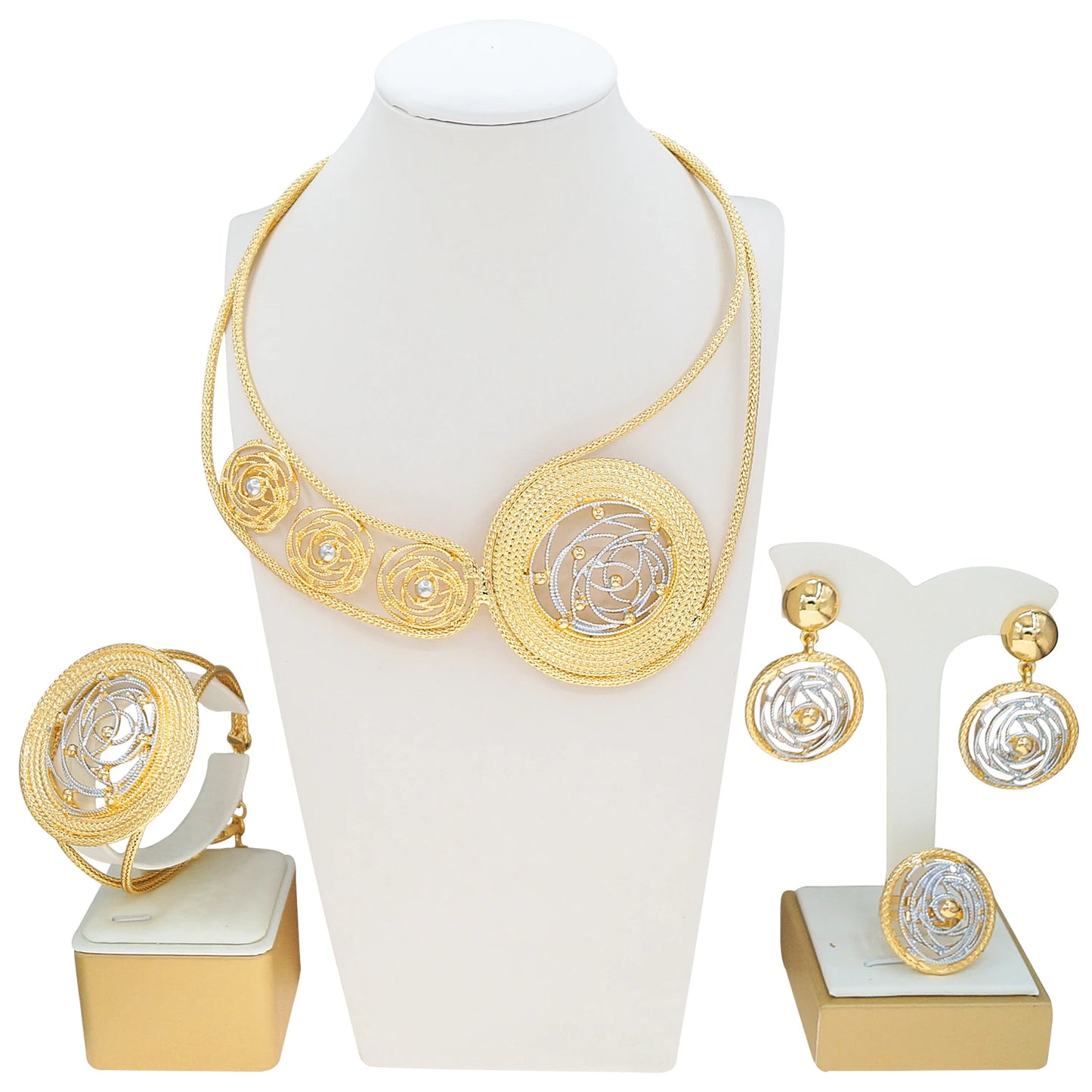 Zhuerrui Italiano Gold Designs Women Jewellery Set Party Fine Costume Jewelry Set Luxury Big Necklace Jewellery Sets X0003230