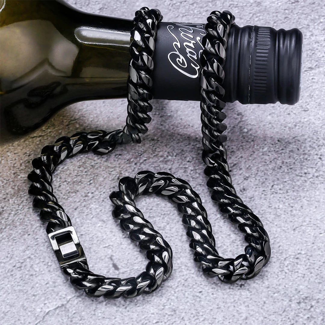 KRKC Drop Shipping RTS Stock Low MOQ 10mm 18-26inch 18K Gold Plated Stainless Steel Miami Cuban Link Chain Necklace Wholesale