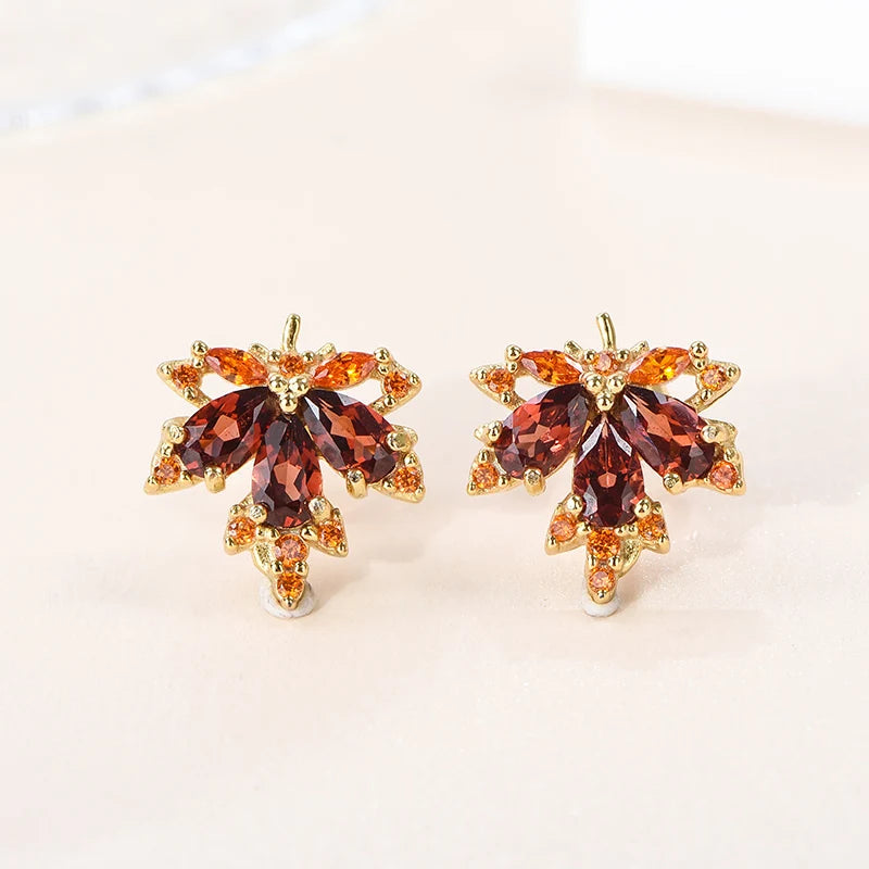 Gioiellieri Genuine Natural Garnet Stud Earrings, 925 Sterling Silver Setting, Hypoallergenic, Bulk Order