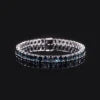 Gemfiori U03 Abiding Colored Natural Gemstone Oval Cut 4x6MM 7IN 10.7g 925 Sterling Silver Garnet Citrine Peridot Topaz Tennis Bracelet