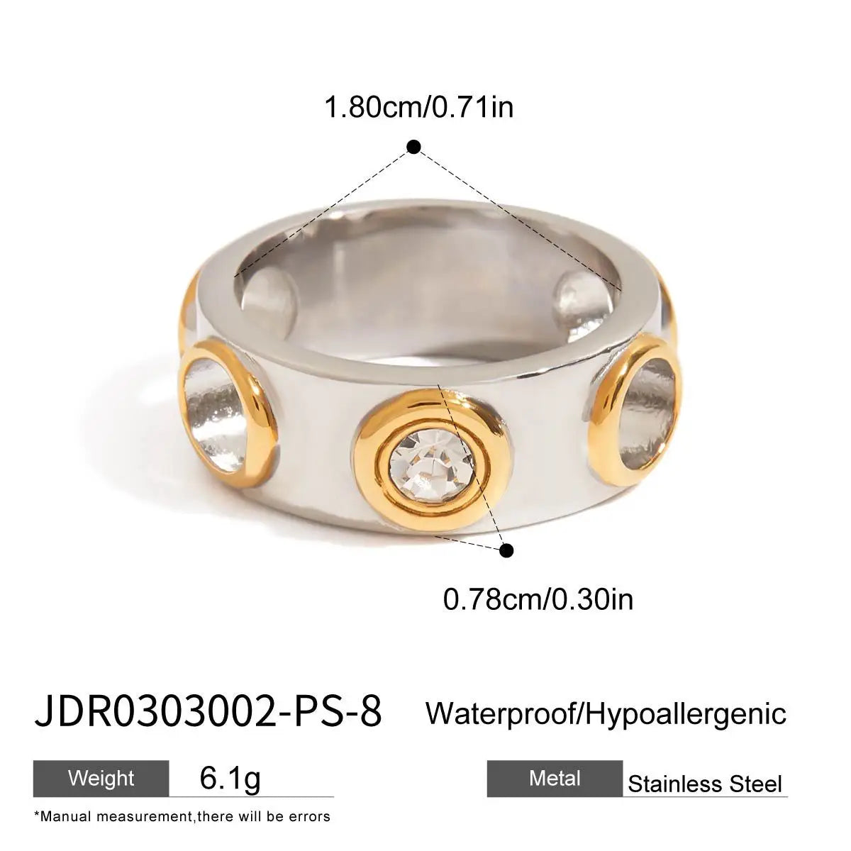 S&S Colour-Block Geometric Ring | Stainless Steel | S&S