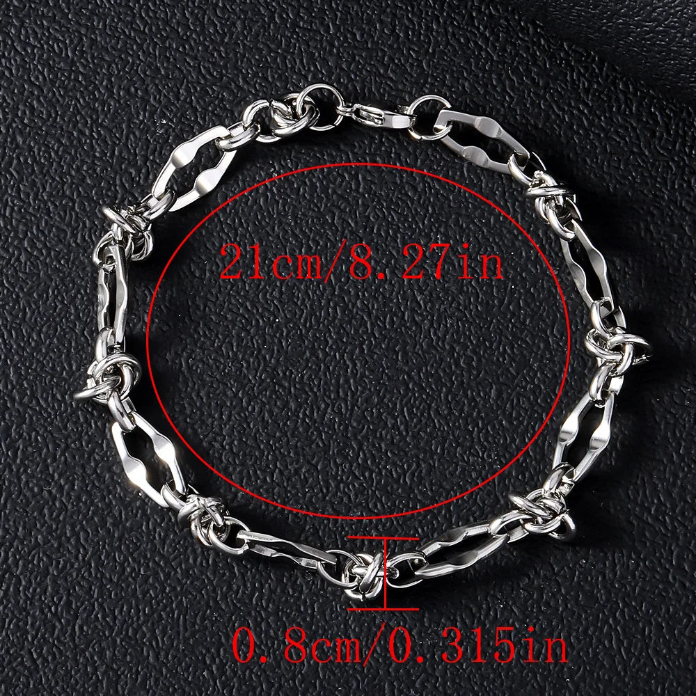 REBEL Stainless Steel Men's Minimalist Bold Punk-Inspired Premium Cuban-Link Chain Bracelet-Gift Jewelry