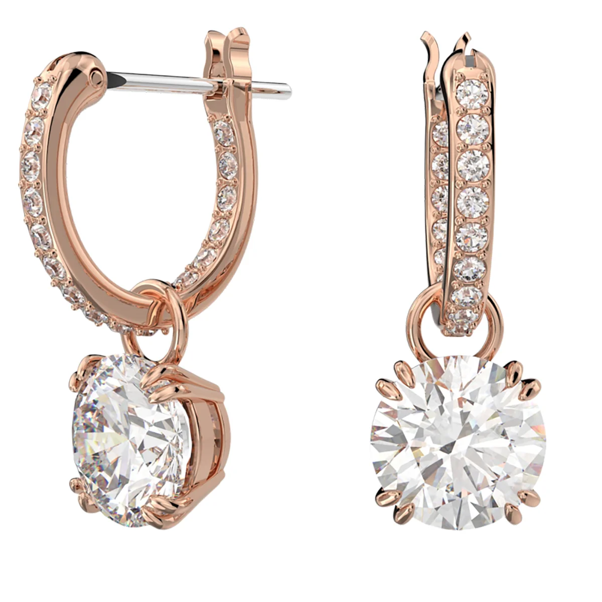 S&S Luxury Vintage Brass Zircon Sparkling Drop Earrings Elegant High-End Jewelry for Women for Parties & Special Occasions