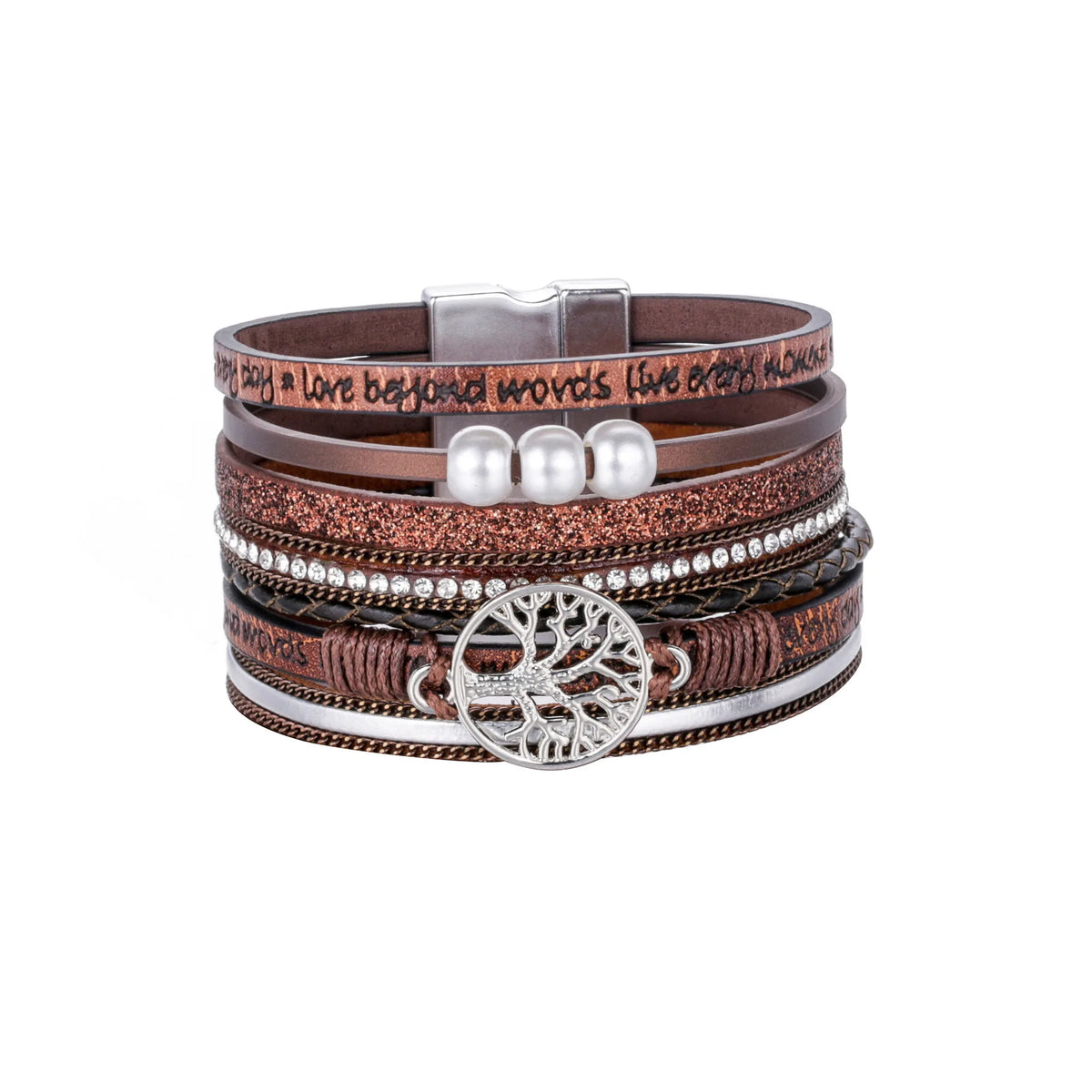 Cross-border Tree Life Magnetic-Clasp Womens Bracelet for Embossed Letter Zhejiang Gift European American Style