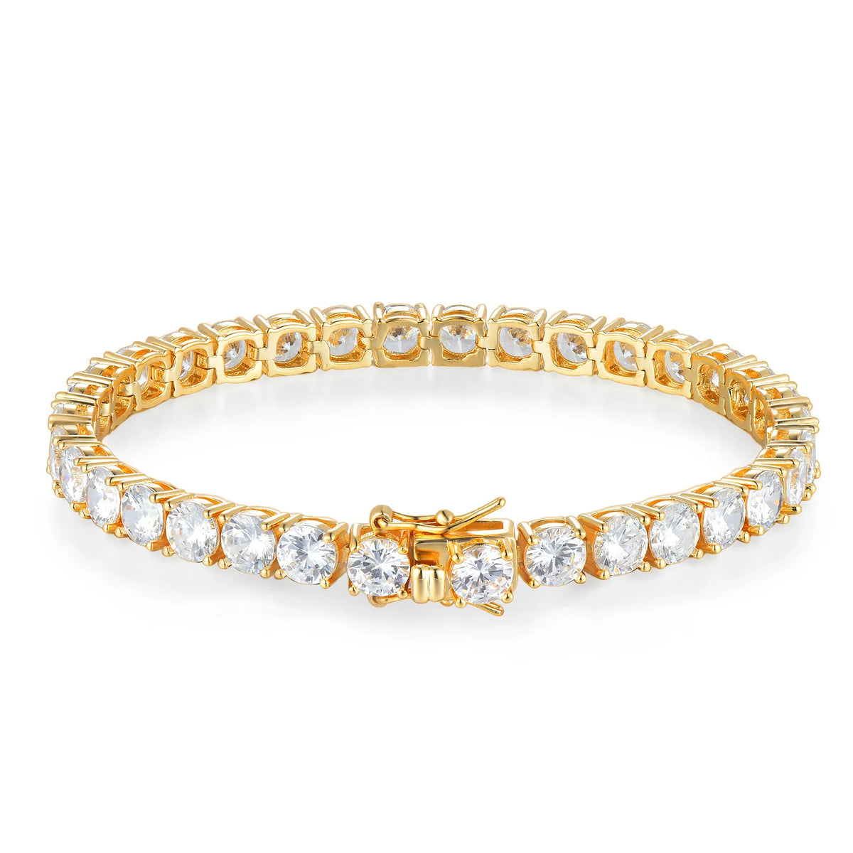 Minimalism 2mm-6mm Hip Hop Fine Jewelry Silver Gold Plated Cubic Zirconia Tenis Bracelets for Men