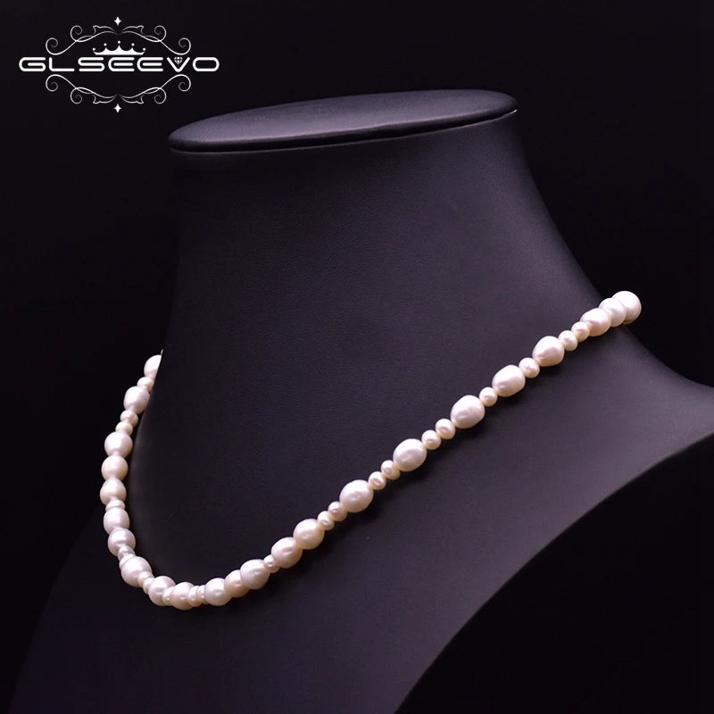 Fresh Water White Pearl Necklace for Woman Girls Wedding Party Jewelry
