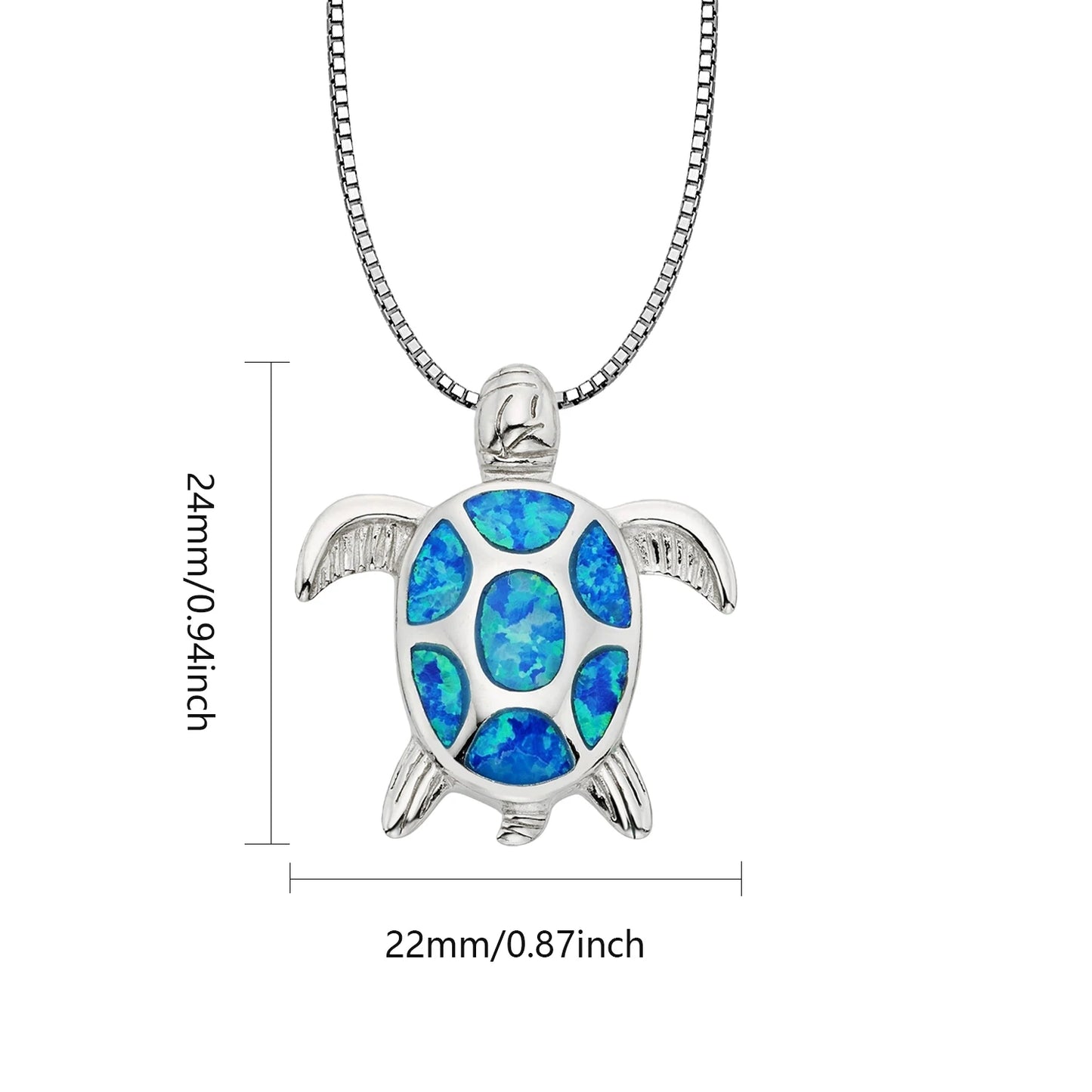 Ocean Theme Turtle Necklace Aobao Opal Inlaid Starfish Detail Fashion Jewelry