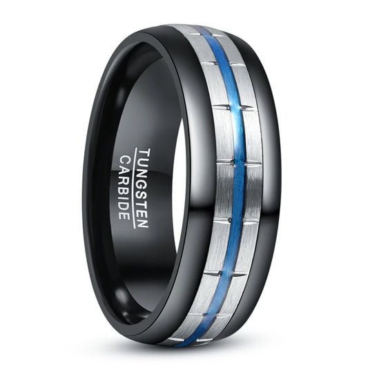 NEWLiFE REBEL Motive Edge 8mm Ring in Black Plated