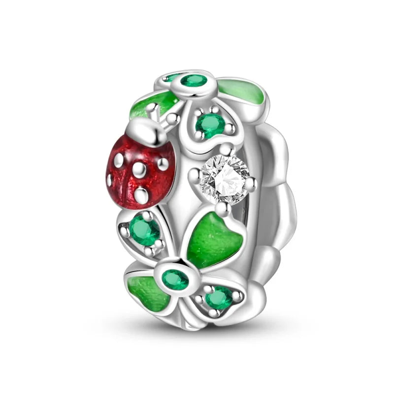 S&S Four Leaf Clover Zircon & Enamel 925 Silver Jewellery | Rings, Earrings, Bracelet & Pendant | S&S Collection