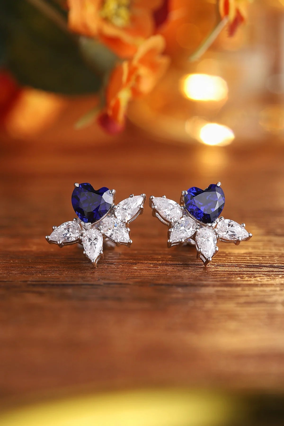 Gemfiori Anster High Quality S925 Lab Grown Sapphire Earring Stud Dainty Gemstone Stud Earrings for Women Daily Wear Gift