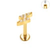 ASTM F136 Titanium 16G Internal Thread Zircon Inlay Labret Flat Back Lobe Helix Tragus Moon Cross Earrings Piercing Jewelry