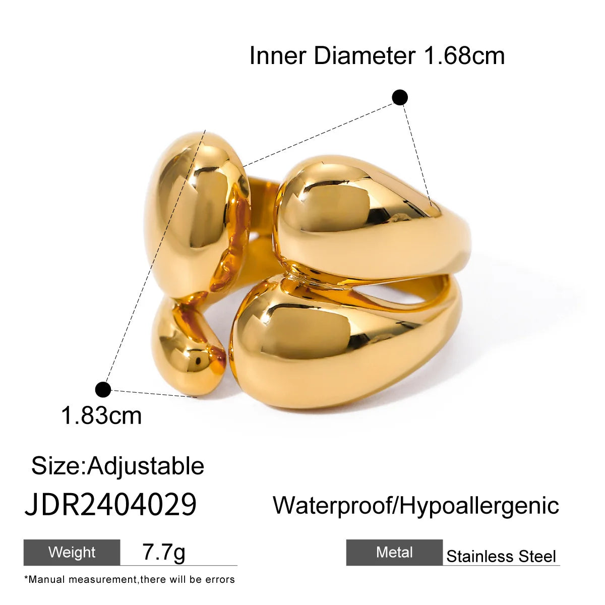 S&S Zircon Geometric Statement Ring | 18K Gold Plated | S&S