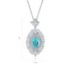 Gemfiori Sterling 925 Silver Lab Grown Paraiba Luxury Colorful Gemstone Set Includes Pendant, Earrings, Ring High End Gift for Her