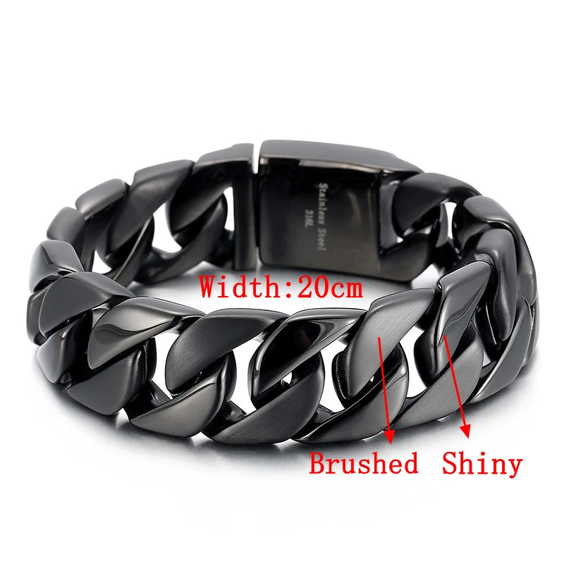 KALEN 20mm Miami Bracciali Peruviani Stainless Steel Cuban Hiphop Chain Link Bracelet