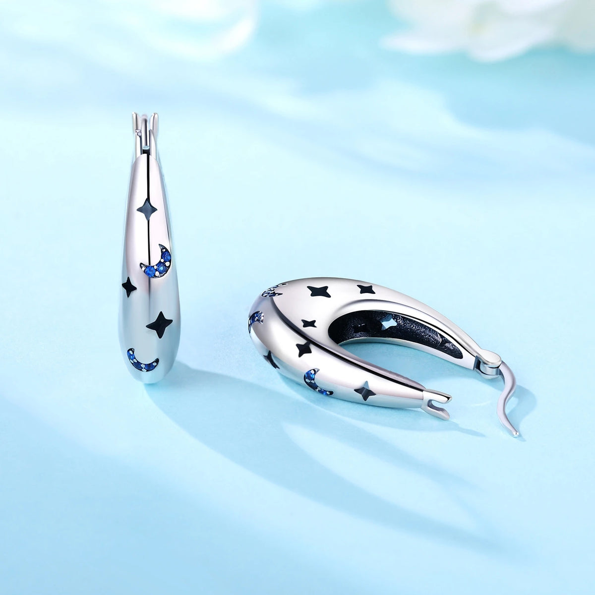 S&S Zircon Drop & Hoop Earrings | Snowflake, Feather & Clover | S&S